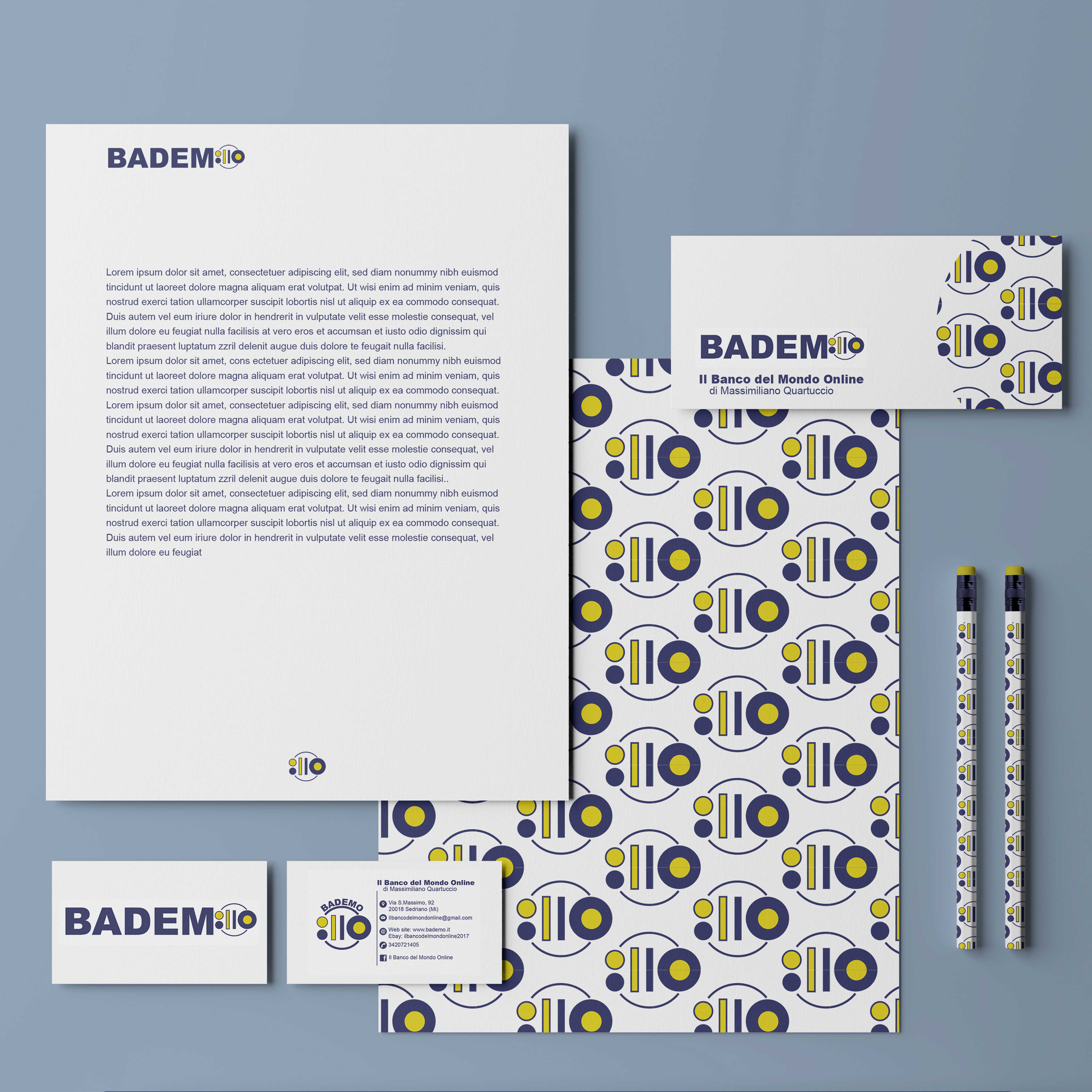 Second slide Bademo business cards